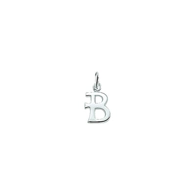 Zilver Gerhodineerde Hanger letter B 1330000
