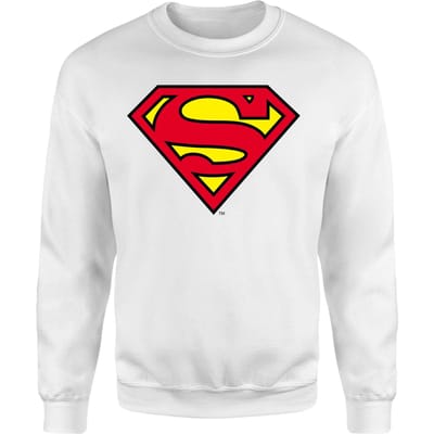 Official Superman Shield Sweatshirt - White - S