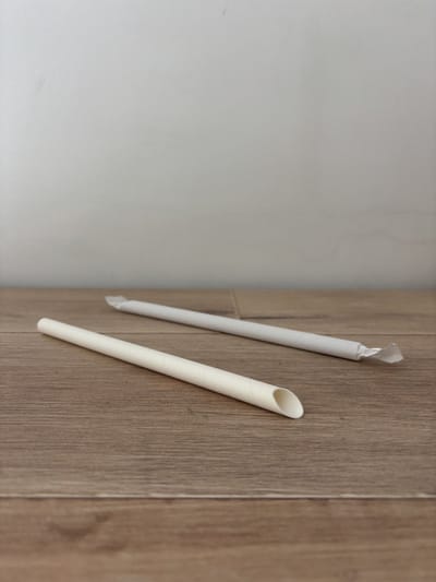 ATXANC papieren rietjes - wit - 6x231mm - dispenserbox à 100 stuks