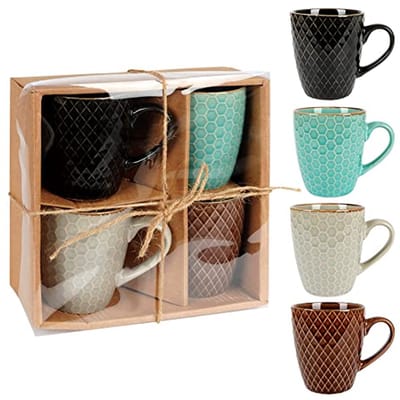 Keramische Mokken Set van 4 - Gedecoreerd - 250 ml - Perfect als Cadeau