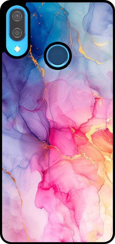 Smartphonica Telefoonhoesje Geschikt voor Huawei P20 Lite / Nova 3E met marmer opdruk - TPU backcover case marble design - Regenboog geschikt voor Huawei Nova 3E;Huawei P20 Lite (2018)