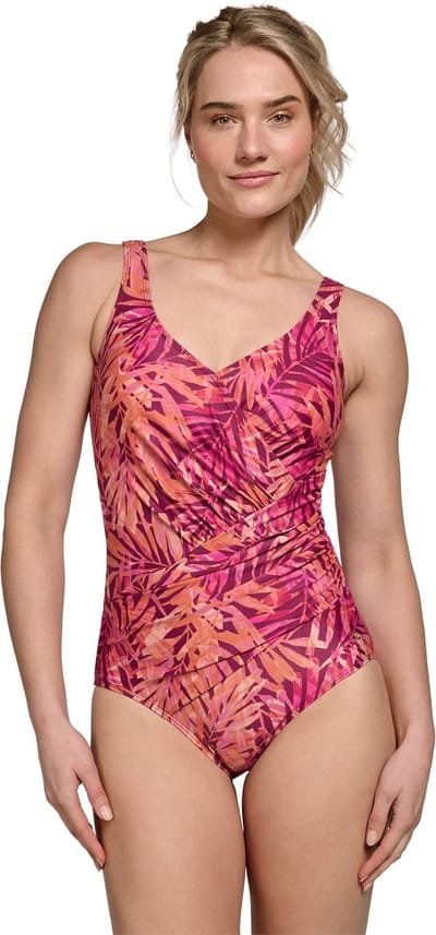 Ten Cate badpak soft cup shape floral leaves grape voor Dames | Maat 38