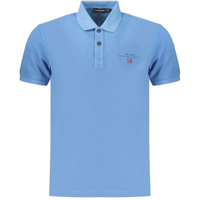 polo elbas in pique man blauw