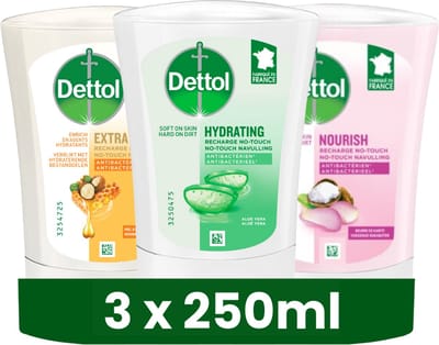 Dettol No-Touch Navulling - Aloe Vera - Extra Care Honey & Sheabutter - Sheabutter - 250ML x 3