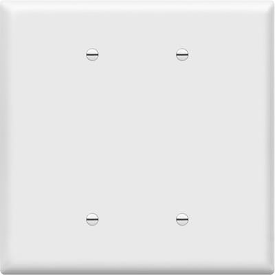Dubbele Blindstop Contactdoosplaat 2-Polig 5,5" x 5,5" Onbreekbaar Polycarbonaat UL-gecertificeerd Wit