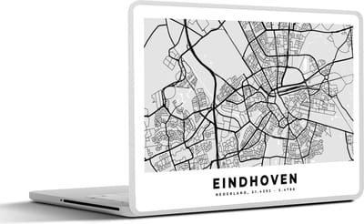Laptop sticker - 11.6 inch - Kaart - Eindhoven - Nederland - 30x21cm - Laptopstickers - Laptop skin - Cover
