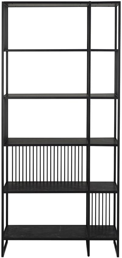 Boekenkast Zwart Metaal - Open kast - 85x35x185cm - Diego - Giga Living