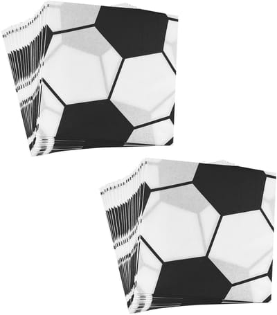 Dailygoods - Voetbalservetten - 40 Stuks Vierkante Servetten voor Kinderverjaardagen