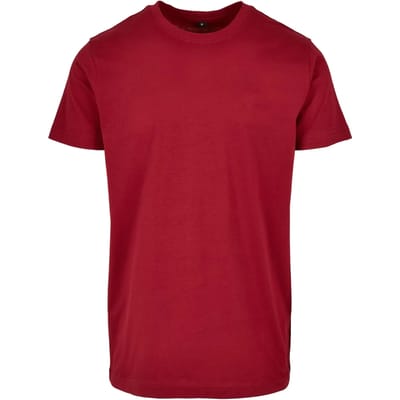 Herenshirt 'Basic Round Neck' met korte mouwen Burgundy - 3XL