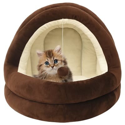 vidaXL - Kattenmand - 50x50x45 - cm - bruin - en - crèmekleurig