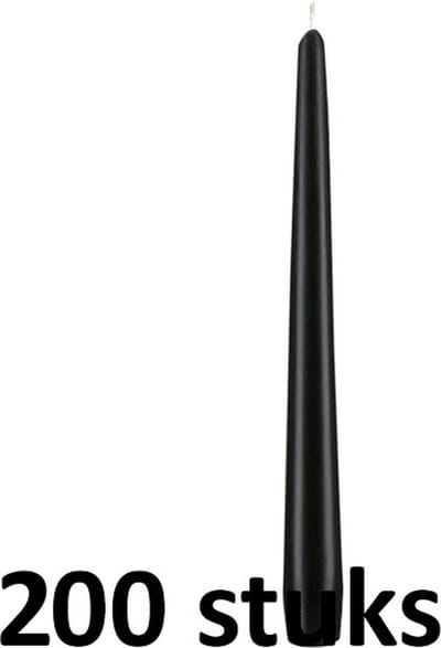 200 stuks dinerkaarsen zwart 245/23 (7 uur)