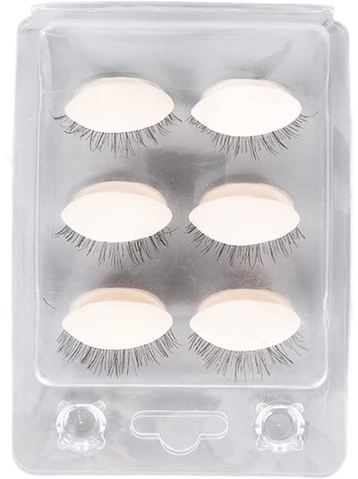 Dailygoods- Oogleden met Wimpers - 3 Paar Siliconen Oogleden - Verwijderbare Realistische Oogleden - Mannequin Hoofdoogleden - Oefenen Make-up - Wimpertraining