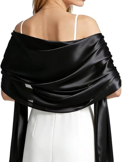 Actie4you® - Omslagdoek – Stola - Sjaal Dames Omslagdoek - Casual Feestelijk - Avondjurk Stola – Omslag Sjaal – 200x70CM - Zwart