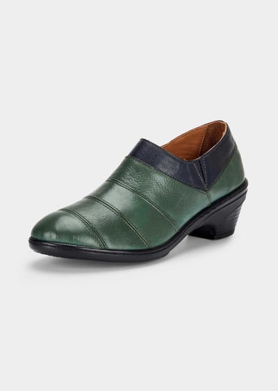 Vrouwelijke pumps van echt leer - groen / blauw - Gr. 36 van Goldner Fashion