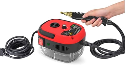 Elektrische stoomreiniger Stoom, hogedrukreiniger Stoomreiniger 2500 W autoreinigingsmachine, airconditioningreinigingsdeksel, Multifunctioneel(Rosso)