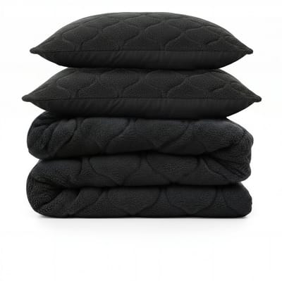 Sleeptime 2 in 1 Teddy Premium Dekbed zonder Overtrek - Dekbed Inclusief Slopen - 200 x 200 cm - Zwart
