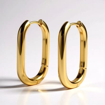 Cavill - Minimalistische Zilveren Oorknopjes - 925 Sterling Zilver met Vergulde Afwerking - Elegante Ovale Casual & Zakelijke Oorbellen - 20 mm