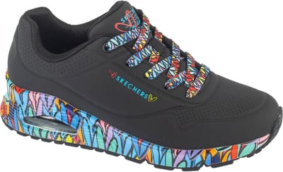 Skechers Uno - Ravaged Love, Vrouwen, Zwart, Sneakers, maat: 35,5