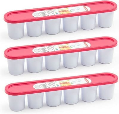 PlasticForte Grote ijsblokjes/ijsklontjes vormen - 3x - met deksel - fuchsia roze - 30 x 6 cm - XXL