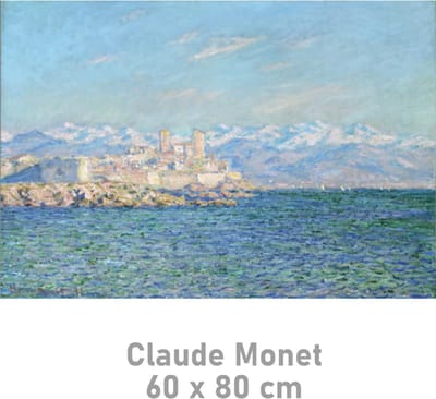 Allernieuwste.nl® Canvas Schilderij Claude Monet Antibes, Afternoon Effect - Kunst aan je Muur - Modern Impressionisme - kleur - 60 x 80 cm