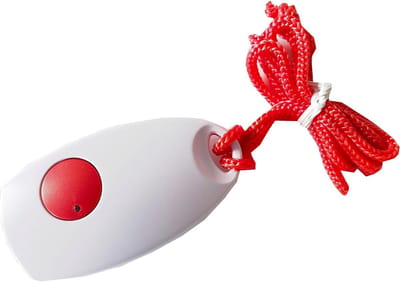 Draadloze Noodzender - Noodknop Senioren - Thuiszorg Melder - 100 Meter Bereik - 75x45x15 mm - Wit Rood