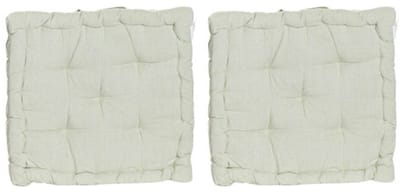 ITEM Vloerkussen Kenya - 2x - lichtgroen - katoen - 40x40x8 cm - extra dik zitkussen - met hengsel