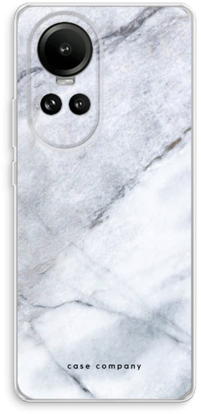 Case Company® - Hoesje geschikt voor Oppo Reno 10 hoesje - Witte marmer - Soft Cover Telefoonhoesje - Bescherming aan alle Kanten en Schermrand