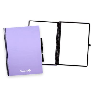 Bambook Colourful uitwisbaar notitieboek - Lila - A4 -Blanco - Duurzaam, herbruikbaar whiteboard schrift - Met 1 gratis stift