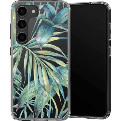 Selencia Galaxy S23 Plus Fashion Hoesje Green Jungle Leaves