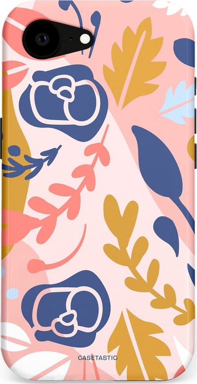Casetastic Hoesje Geschikt voor Apple iPhone 16e Magsafe - Stijlvolle Beschermende Duo-layer Case - Roze Bladeren