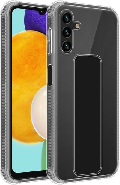 Cadorabo Hoesje geschikt voor Samsung Galaxy A13 5G in ZWART - Beschermhoes gemaakt van flexibel TPU silicone Cover Case met houder en standfunctie