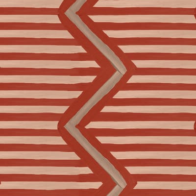 Behang Ikat Oez Zigzag rood
