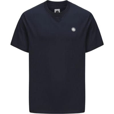 Pretty Green Heren-T-shirt met logo op de borst en ronde hals (Marine)