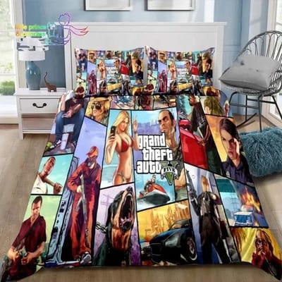 3D Print Grand Theft Auto GTA Game Gamer Beddengoed Set Eenpersoons Twin Volledig Queen King Size Bedset Aldult Kind Slaapkamer EU Single 135x200cm