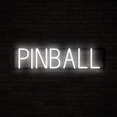 PINBALL - Lichtreclame Neon LED bord verlicht | SpellBrite | 62,14 x 16 cm | 6 Dimstanden & 8 Lichtanimaties | Reclamebord neon verlichting