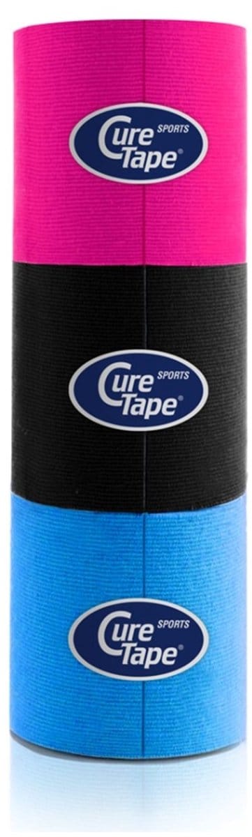 My CureTape® Sports - Kinesiotape - Pink, black en Blue met 3 rollen 5cm x 2,5m - Extra kleefkracht (kinesiotape, kinesiologie tape, fysiotape, sporttape) - ideaal voor sporters en het tapen van gewrichten