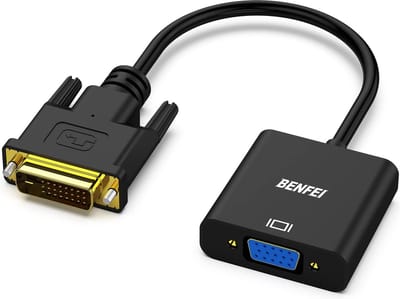 Benfei HD DVI-D naar VGA Adapter - Zwart - 24k Gold plated 1080p 60hz DVI naar VGA Adapter