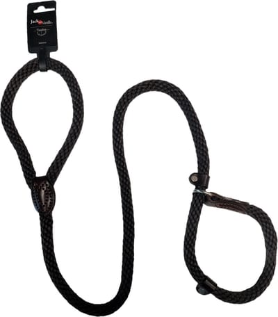 Jack and Vanilla Slipriem - Lengte 140 cm x 20 mm - Honden halsband - Sliplijn - Hondenlijn met sliphalsband - Bruin geschikt voor grote honden