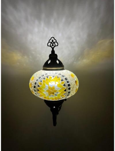 Wandlamp - Marokkaanse stijl - Turks mozaïek - Sfeerverlichting - geel