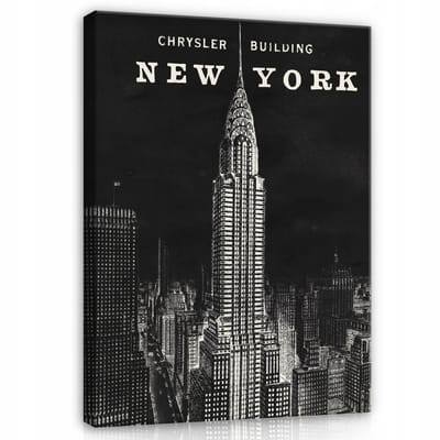 WALLARENA - Canvas schilderij - 100x70 cm - Zwart New York voor de woonkamer en slaapkamer