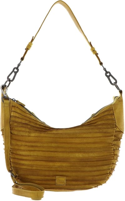 FREDsBRUDER Leren Schoudertas Riffel Flowow Shoulderbag Capri Yellow Geel