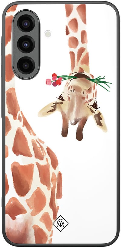 Casimoda® hoesje - Geschikt voor Samsung Galaxy A26 - Giraffe - Zwart TPU Backcover - Giraffe - Bruin/beige