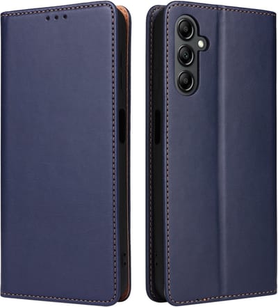Luxe BookCover Hoes Etui geschikt voor Samsung Galaxy A14 Blauw