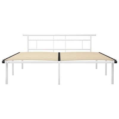 vidaXL - Bedframe - metaal - wit - 200x200 - cm