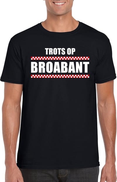 Trots op Broabant heren shirt zwart - Heren feest t-shirts S