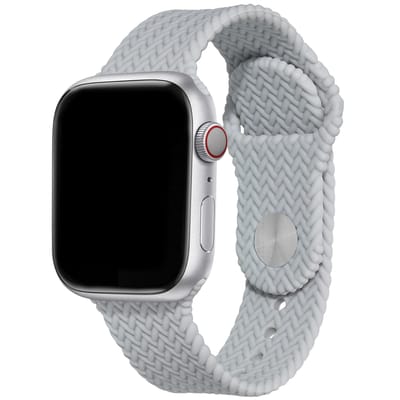 Siliconen geweven bandje - Geschikt voor Apple Watch 1, 12, 2, 3, 4, 5, 6, 7, 8, 9, 10, 11 (42 mm), SE - 38/40/41 mm - Grijs