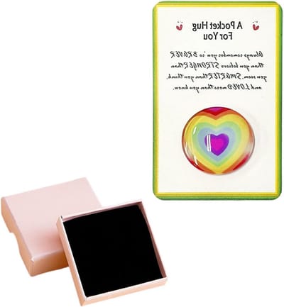 1 tas omhelzing cadeau, 1 cadeau doos, hartvormig omhelzingsgeschenk, regenbooghart, gemis cadeau, geschikt voor Moederdag, liefdevolle verrassing voor haar