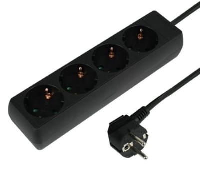 Tafelcontactdoos 4V– Met randaarde, 1,5 meter kabel, 3x1.5mm², zwart