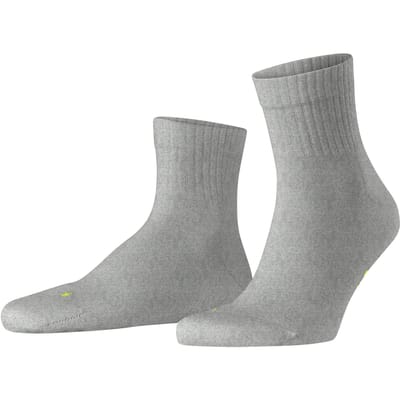 FALKE Run Rib crew eenkleurig katoen functioneel materiaal sokken unisex grijs - maat 37-38