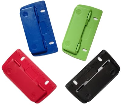 SnelShoppen - 4 Stuks Plastic Mini Pocket Hole Punch Voor Papier, Documenten en Labels - Duurzame en Robuuste Papierpons voor School, Kantoor en Thuis